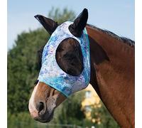 Harrison Howard Élasticité Masque de Mouche de Cheval Superbe Confort avec Protection UV Standard Masque de Mouche de Cheval pour Cheval-Mélange Pastel (L)