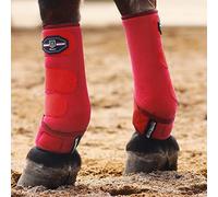 Harrison Howard Lot de 2 bottes de sport pour cheval absorbant les chocs avant - Protection et soutien des membres inférieurs - Parfaites pour l'entraînement d'endurance et la performance - Rouge