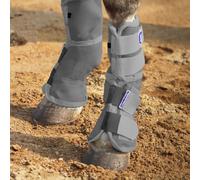 Harrison Howard Lot de 2 guêtres anti-mouches pour cheval - Ajustement parfait - En maille dense - Avec confort ventilé - Protection fiable contre les éléments d'été - Gris - Taille L