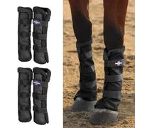 Harrison Howard Lot de 4 bottes anti-mouches pour cheval avec bordure en polaire pour éliminer les frottements, confortables et ventilées