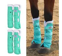 Harrison Howard Lot de 4 bottes anti-mouches pour cheval avec bordure en polaire pour éliminer les frottements, confortables et ventilées