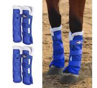 Harrison Howard Lot de 4 bottes anti-mouches pour cheval avec bordure en polaire pour éliminer les frottements, confortables et ventilées