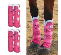 Harrison Howard Lot de 4 bottes anti-mouches pour cheval avec bordure en polaire pour éliminer les frottements, confortables et ventilées