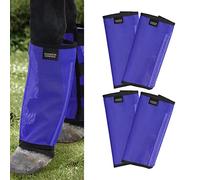 Harrison Howard Lot de 4 guêtres amples anti-UV, maille ventilée extra résistante, quatre fixations, design qui reste en place pour protéger les pattes du cheval et réduire les stomps, bleu marine