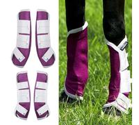 Harrison Howard Lot de 4 guêtres anti-mouches pour cheval Améthyste Taille L