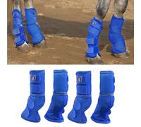 Harrison Howard Lot de 4 guêtres anti-mouches pour cheval - Coupe parfaite - En maille dense - Avec confort ventilé - Protection fiable contre les éléments d'été - Bleu foncé - L