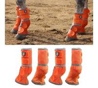 Harrison Howard Lot de 4 guêtres anti-mouches pour cheval - Coupe parfaite - Guêtres en maille dense avec confort ventilé - Protection fiable contre les éléments d'été - Orange vif - Taille XL