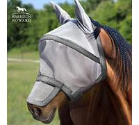 Harrison Howard Maskology Masque anti-mouches pour cheval Gris, MKSFM4313, Large (Full)