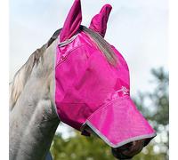 Harrison Howard Masque anti-mouches anti-UV, ouverture forelock protection fiable cheval long nez avec oreilles magenta grand