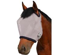 Harrison Howard Masque anti-mouches pour cheval en maille tout autour avec protection UV et bords rembourrés en polaire Gris original Taille S