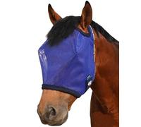 Harrison Howard Masque anti-mouches pour cheval en maille tout autour avec protection UV et bordure rembourrée en polaire Bleu marine profond XL