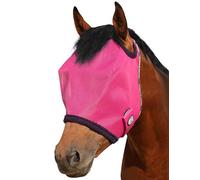 Harrison Howard Masque anti-mouches pour cheval entièrement en maille UV protecteur avec bordure rembourrée en polaire Magenta XL
