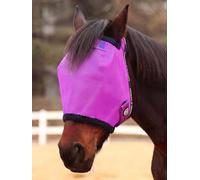 Harrison Howard Masque anti-mouches pour cheval renforcé avec miroir en PVC, espace oculaire amélioré, protection UV, violet L