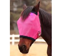 Harrison Howard Masque anti-mouches pour cheval renforcé avec miroir en PVC, espace oculaire amélioré, protection UV, magenta L