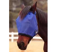 Harrison Howard Masque anti-mouches pour cheval renforcé avec miroir en PVC, espace oculaire amélioré, protection UV, bleu marine foncé L
