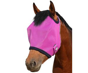 Harrison Howard Masque anti-mouches pour chevaux en maille tout autour avec protection UV et bords rembourrés en polaire, violet, taille S