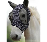 Harrison Howard - Masque anti-mouches pour chevaux ultra confortable, extensible, avec protection UV, doux pour la peau et respirant, Motif Paisley Wave, taille L