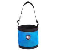 Harrison Howard Sac d'alimentation pour muselière de cheval en maille de nylon avec sangle de cou rembourrée et ceinture réglable Bleu Taille L