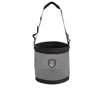 Harrison Howard Sac d'alimentation pour muselière de cheval en maille de nylon avec sangle de cou rembourrée et ceinture réglable, gris foncé, taille S