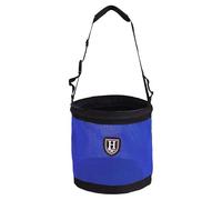 Harrison Howard Sac d'alimentation pour muselière de cheval en maille de nylon avec sangle rembourrée et ceinture réglable Bleu foncé Taille L
