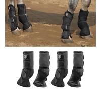 Harrison Howard Summer Elements Lot de 4 guêtres anti-mouches pour cheval - Coupe parfaite - En maille dense - Avec confort ventilé - Protection fiable contre les éléments d'été - Noir classique