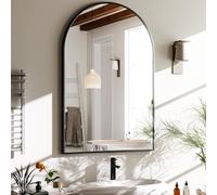 HARRITPURE Miroir de Salle de Bain arqué 50,8 x 76,2 cm - Miroir Mural - Miroir arqué Noir - Cadre en Alliage d'aluminium pour Salle de Bain, Salon, Chambre, Salle de Bain et entrée