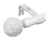 Harrms Tringle à rideaux extensible en métal avec embouts creux et supports réglables pour rideaux occultants Blanc 76 à 149 cm 25 mm