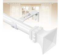 Harrms Tringle à Rideaux Métallique Réglable 76-158 cm Acier Inoxydable Blanc