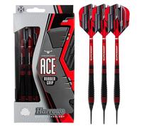 Harrows Ace Rubber Brass Soft Tip Darts Set 16g & 18g - Comprend des tiges Supergrip, des Volants Micron Marathon et Un étui de Voyage Pratique - 10pc Set (18g)