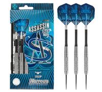 Harrows Assassin Tungsten Pro Darts | Jeu de fléchettes à Pointe en Acier avec étui de Transport | 18-40g Tous Poids| Comprend des Arbres Alamo, des ailettes Prime de 100 microns et Un étui de Voyage