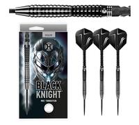 Harrows Black Knight 90% Tungstène Steel Tip Set 22g, 23g, 24g & 25g - Inclut des shafts Black Carbon St Midi et des Flights Micron Black Knight. (22g)
