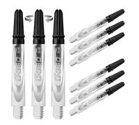 Harrows Darts 3 x Sets of Carbon 360 Dart Stems - 9 Dart Shafts in Total - Medium, Midi & Short (Clear, Midi)