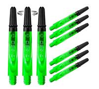 Harrows Darts 3 x Sets of Carbon 360 Dart Stems - 9 Dart Shafts in Total - Medium, Midi & Short (Green, Short)