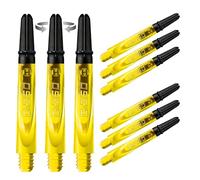 Harrows Darts 3 x Sets of Carbon 360 Dart Stems - 9 Dart Shafts in Total - Medium, Midi & Short (Yellow, Medium)