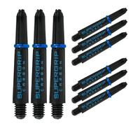 Harrows Darts 3 x Sets of Supergrip Carbon Dart Stems - 9 Dart Shafts in Total - Medium, Midi & Short (Aqua, Short)