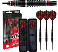 Harrows Fléchettes Noires en Alliage de Haute qualité Fire | 21g, 22g, 23g et 24g| Comprend des Arbres Speedline et des ailettes de feu de 100 microns (23g)