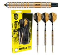 Harrows Dave 'Chizzy' Chisnall Fléchettes en tungstène 90% | Jeu de fléchettes avec Pointe en Acier Pro Player | 21 g, 22 g, 23 g, 24 g, 25 g et 26 g | Comprend des Axes en Carbone Supergrip et des