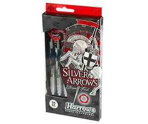 Harrows Eric Bristow Silver Arrows Fléchettes Argent/Noir 22 g