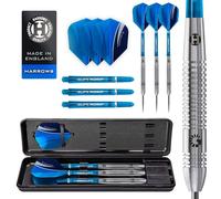 Harrows Genesis Fléchettes en tungstène | 21 g, 22 g, 23 g, 24 g, 25 g et 26 g | Comprend des tiges Supergrip et des ailettes Marathon de 100 microns -25g