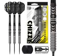 Harrows Jeu de fléchettes Chizzy 90 % tungstène série 4, pointe en acier avec système de pointe rapide, disponible en 22 g, 23 g, 24 g et 26 g avec outil Quick Point, tiges en carbone Supergrip noires