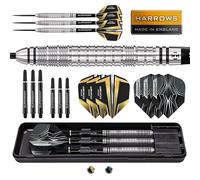 Harrows Jeu de fléchettes Combat 90% tungstène Pointe en Acier I 21 g à 30 g Tous Poids Disponibles I énorme Lot de 17 pièces avec tiges de Rechange, ailettes Prime et étui de Voyage (30 Grams)