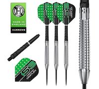 Harrows Jeu de fléchettes Dimplex Bomb et fuselées I Fléchettes professionnelles 90 % tungstène pointe en acier tous poids I 10 pièces avec tiges Dimplex Midi noires et ailettes Dimplex (forme