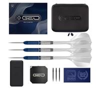 Harrows Jeu de fléchettes GEO Parallel 90 % tungstène de qualité supérieure avec ailettes et tiges intégrées Solo | Fléchettes à pointe en acier 23 g, 24 g et 25 g | avec outil Quick Point System et