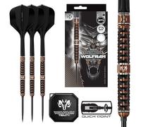 Harrows Jeu de fléchettes Wolfram Trinity 97% tungstène avec Pointe en Acier, barils de qualité supérieure fraisés CNC avec revêtement TiN Bronze et électrodéposition Noire, Manche intégré Solo et