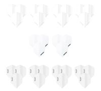 Harrows Lot de 10 ailettes de fléchettes fines (30 ailettes au total) 100 microns, extra solides, fabriquées au Royaume-Uni, accessoires de fléchettes professionnels, blanc