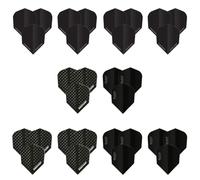 Harrows Lot de 10 ailettes de fléchettes noires (30 ailettes au total) 100 microns - Qualité supérieure - Extra résistantes - Fabriquées au Royaume-Uni - Accessoires professionnels pour fléchettes
