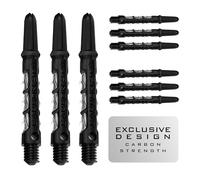 Harrows Lot de 3 Jeux de tiges de fléchettes St en Carbone - 9 tiges de fléchettes au Total - Moyen, Midi et Court - Composite de Carbone résistant (Transparent, Court)