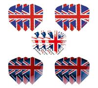 Harrows Lot de 5 ailettes de fléchettes Union Jack (15 ailettes au total) 100 microns - Qualité supérieure - Extra résistantes - Fabriquées au Royaume-Uni - Accessoires professionnels pour fléchettes