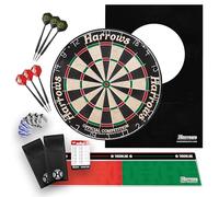 Harrows Lot de fléchettes Top Shot XL | Cible de fléchettes officiel de compétition, contour XL, 6 fléchettes trophées et ligne de lancer Oche | Grand jeu de fléchettes complet pour la maison, le club