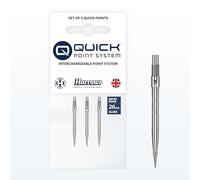 Harrows Micro Grip Quick Points - Pointes de fléchettes fraisées CNC de précision avec prise en main améliorée et design anti-casse - Système de pointe rapide à échange rapide - 26 mm Argenté